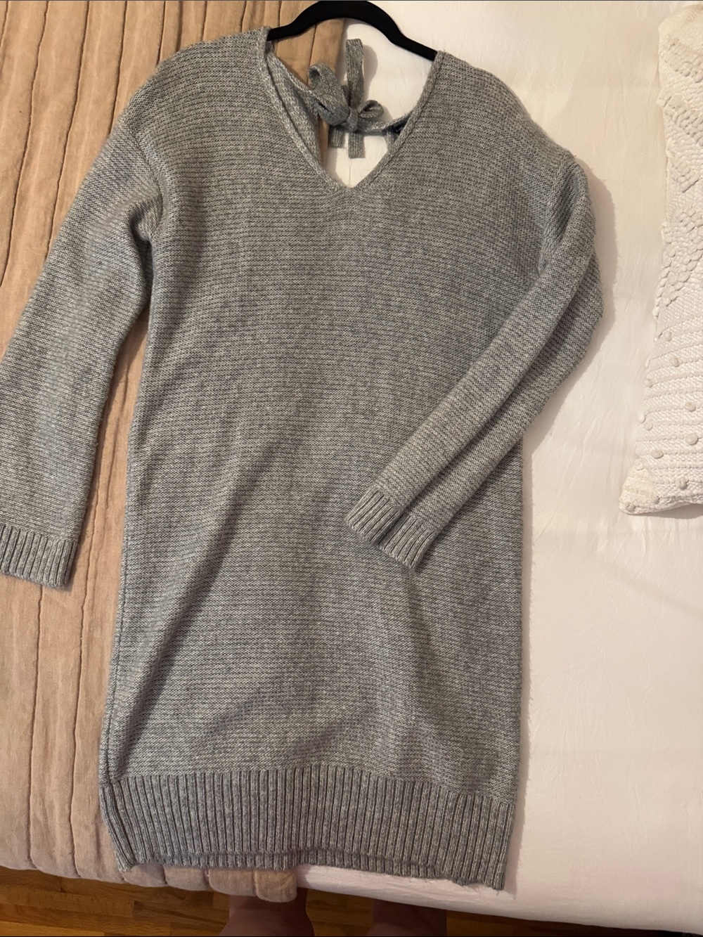 American Eagle Outfitters Gray Knit Sweater Dress